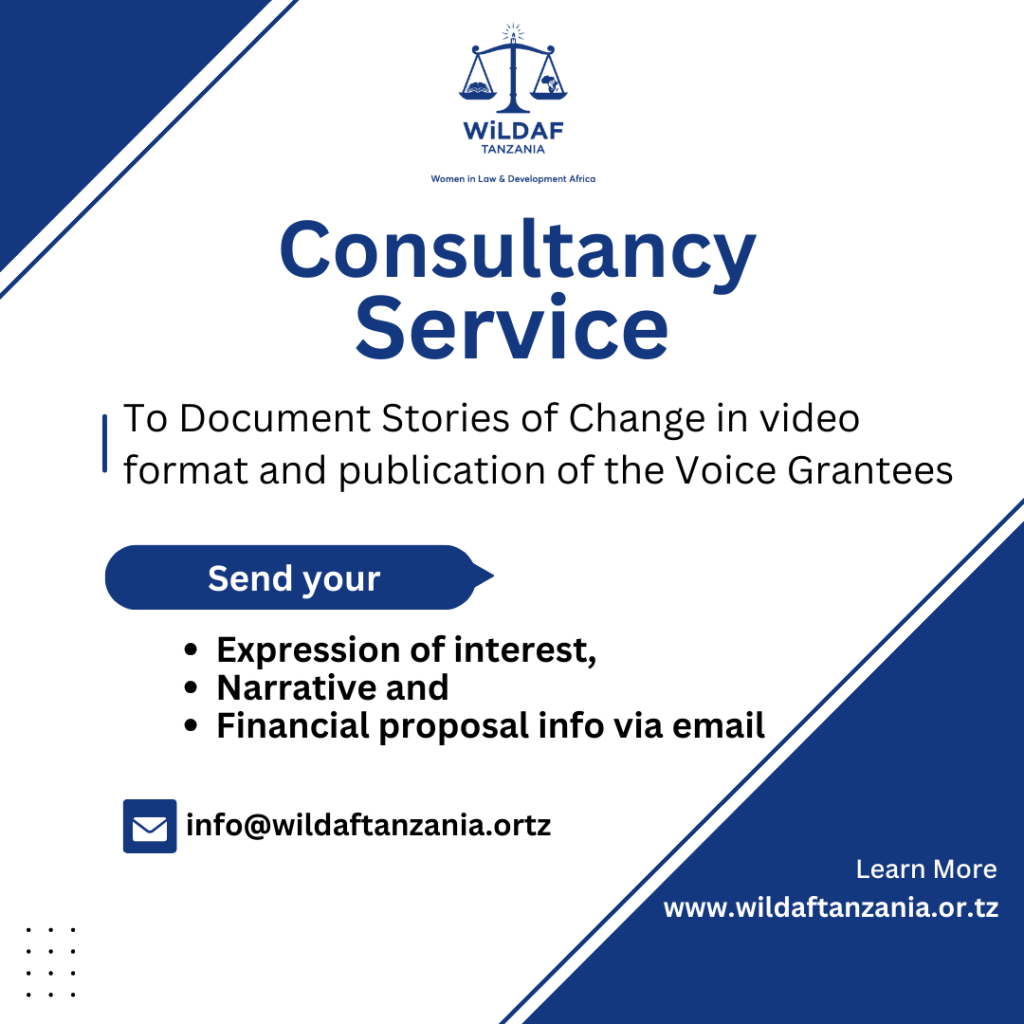 Consultancy service to Document Stories of Change in video format and publication of the Voice Grantees