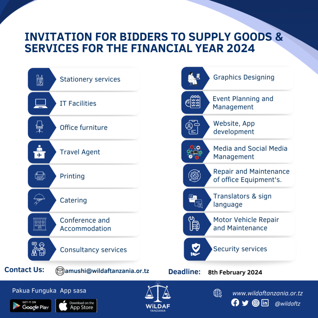 Invitation For Bidders To Supply Goods & Services  For The Financial Year 2024