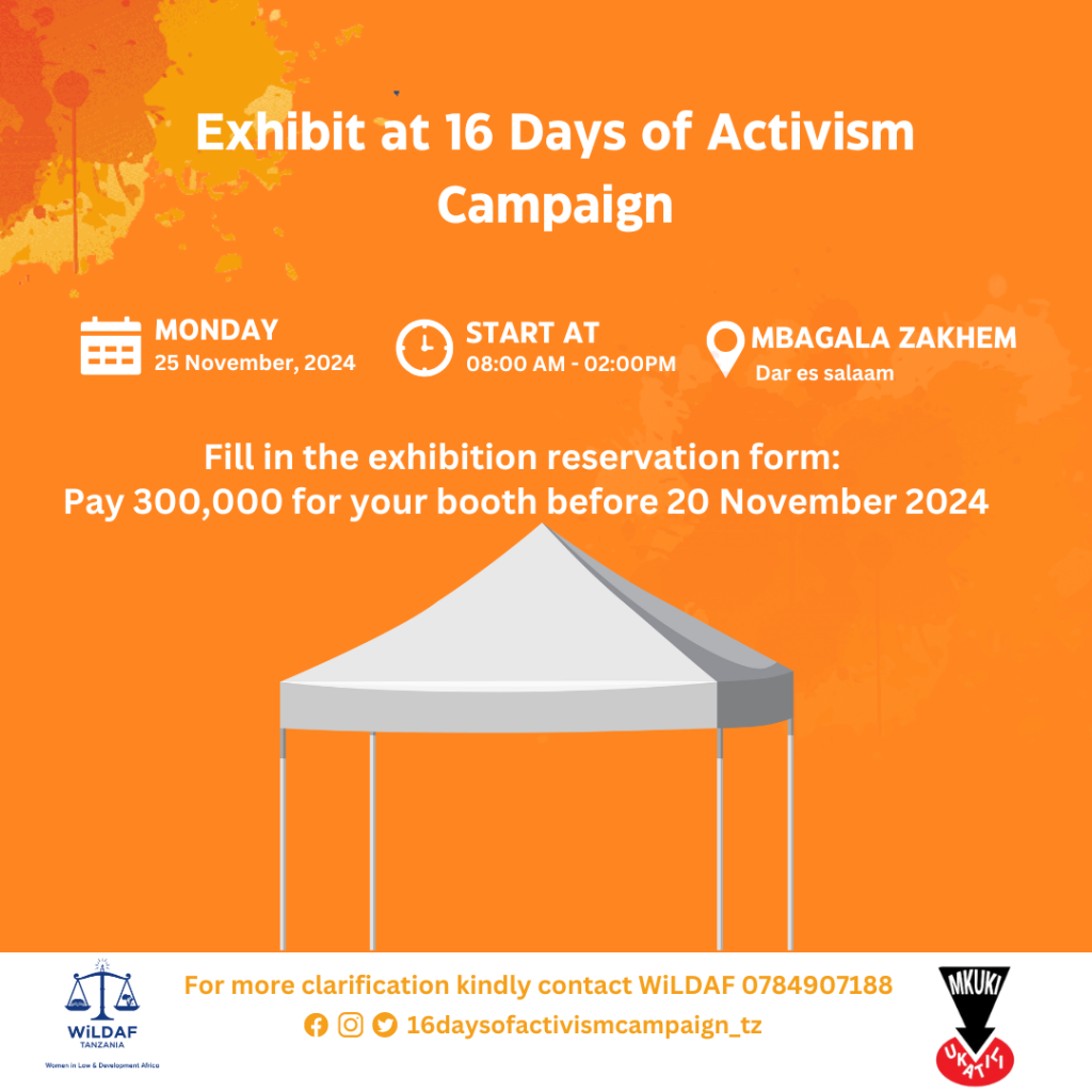 Call For Exhibitors During The Launching of The 16 Days of Activism Campaign 2024